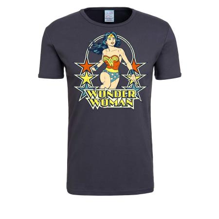 LOGOSHIRT Shirt Wonder Woman – Stars blauw / grijs / gemengde kleuren