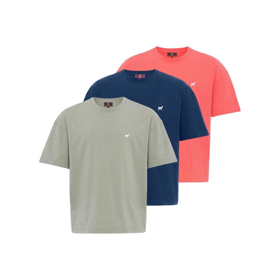 Williot Williot Shirt marine / kaki / zalm roze / wit -