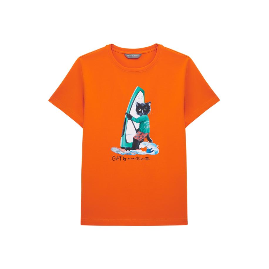 Maniita Lacitta CAT by Maniita Lacitta Shirt SURFER CAT oranje -