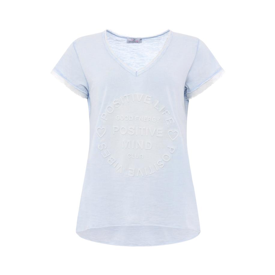 zwillingsherz Zwillingsherz Shirt Positive Mind pastelblauw -