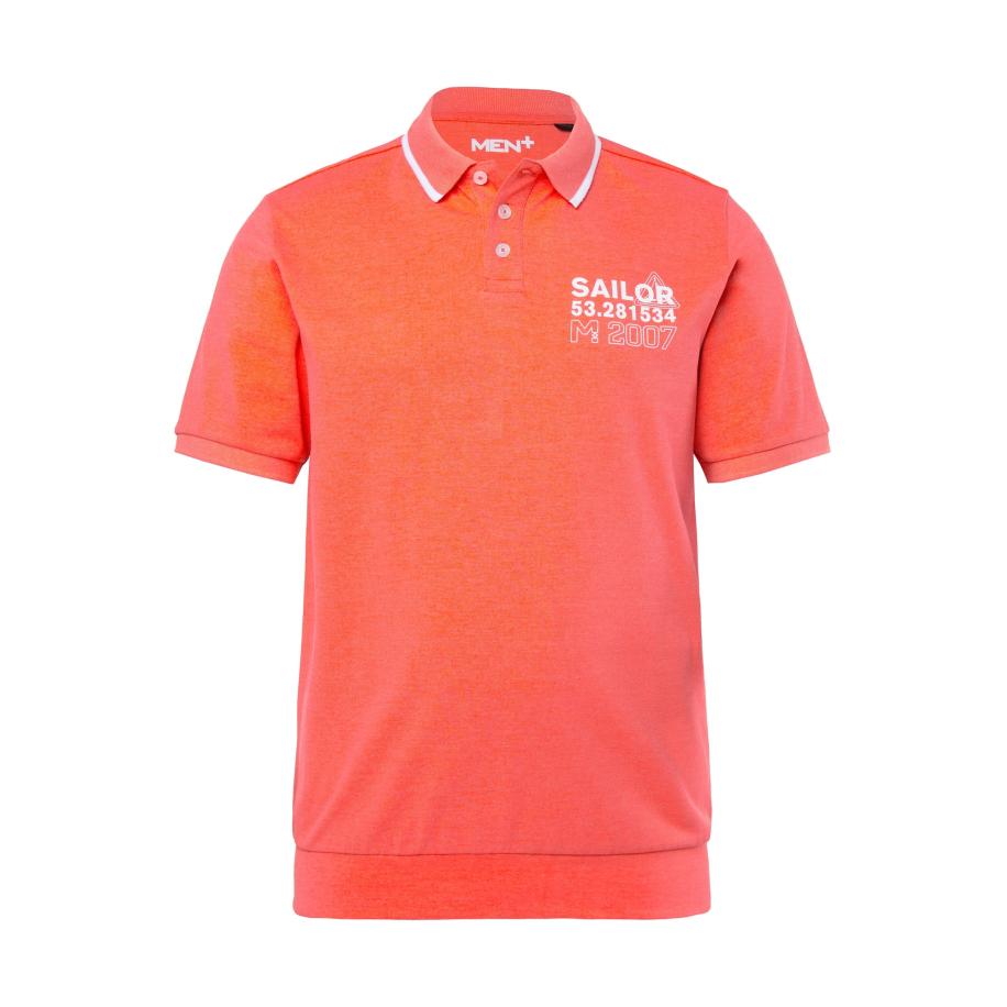 men plus Men Plus Shirt koraal / wit -