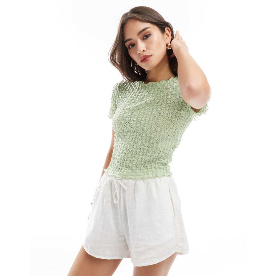 Vero Moda Aware Baby-T-shirt met textuur in saliegroen Groen
