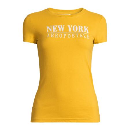 Aeropostale AÉROPOSTALE Shirt JULY NEW YORK curry / wit