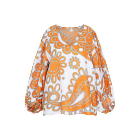 Seidensticker SEIDENSTICKER Shirt The Statement Prints blauw / oranje / wit