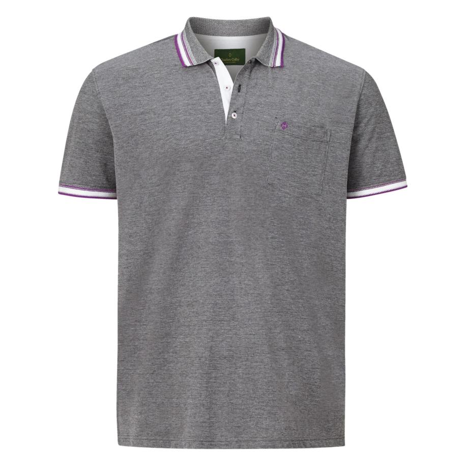 Charles Colby Charles Colby Shirt EARL DORIAN grijs / wit -