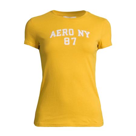 Aeropostale AÉROPOSTALE Shirt NY 87 goudgeel / wit