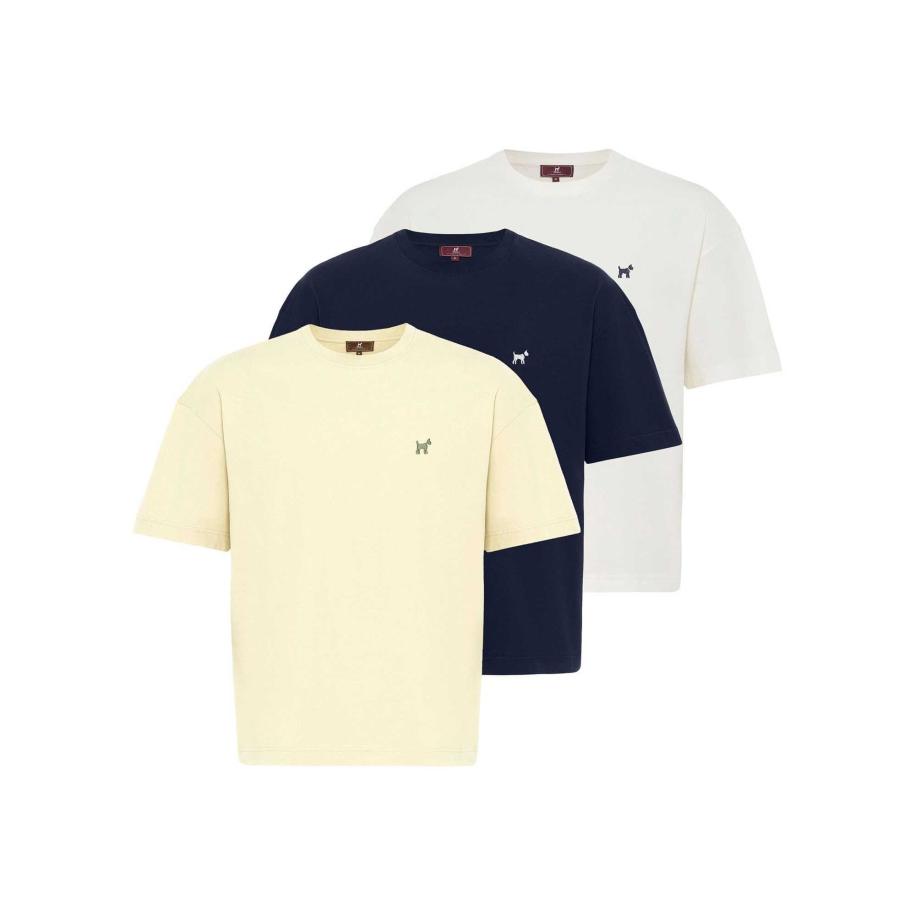 Williot Williot Shirt marine / pasteelgeel / wit -