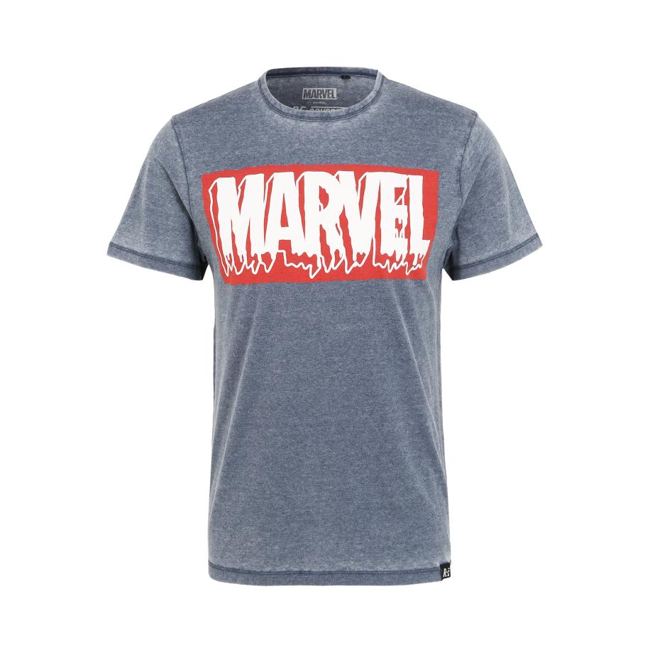 Recovered Recovered Shirt Marvel Slime Logo Vintage blauw -