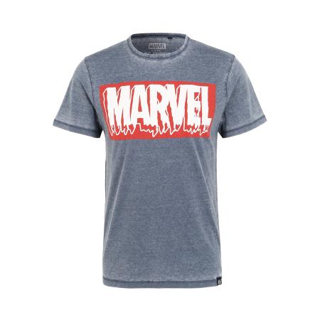 Recovered Recovered Shirt Marvel Slime Logo Vintage blauw