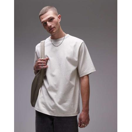 Arket - Oversized T-shirt van zware jersey in gebroken wit