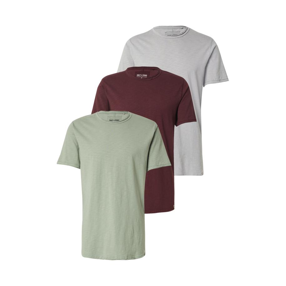 Only & Sons Only & Sons Shirt ONSBENNE lichtgrijs / lichtgroen / donkerrood -