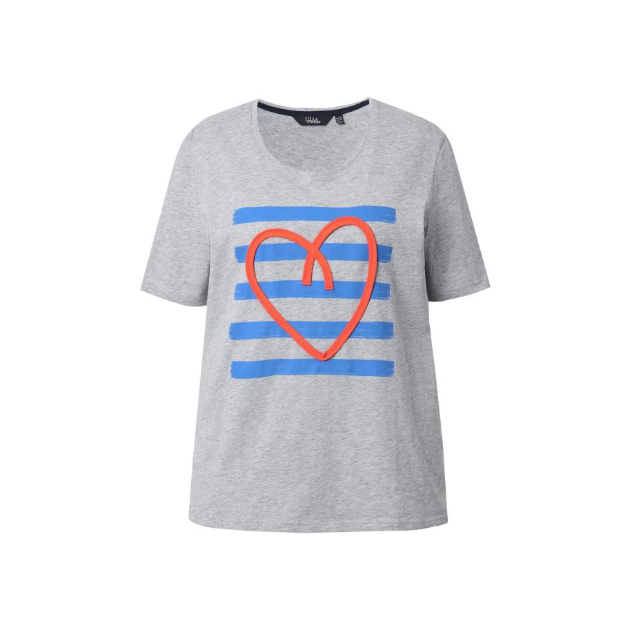 Ulla Popken Ulla Popken Shirt lichtgrijs / grijs gemêleerd / oranje -