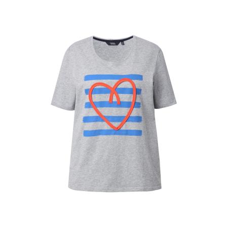 Ulla Popken Ulla Popken Shirt lichtgrijs / grijs gemêleerd / oranje