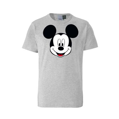 LOGOSHIRT Shirt Disney - Mickey Mouse Gesicht grijs / rood / zwart / wit