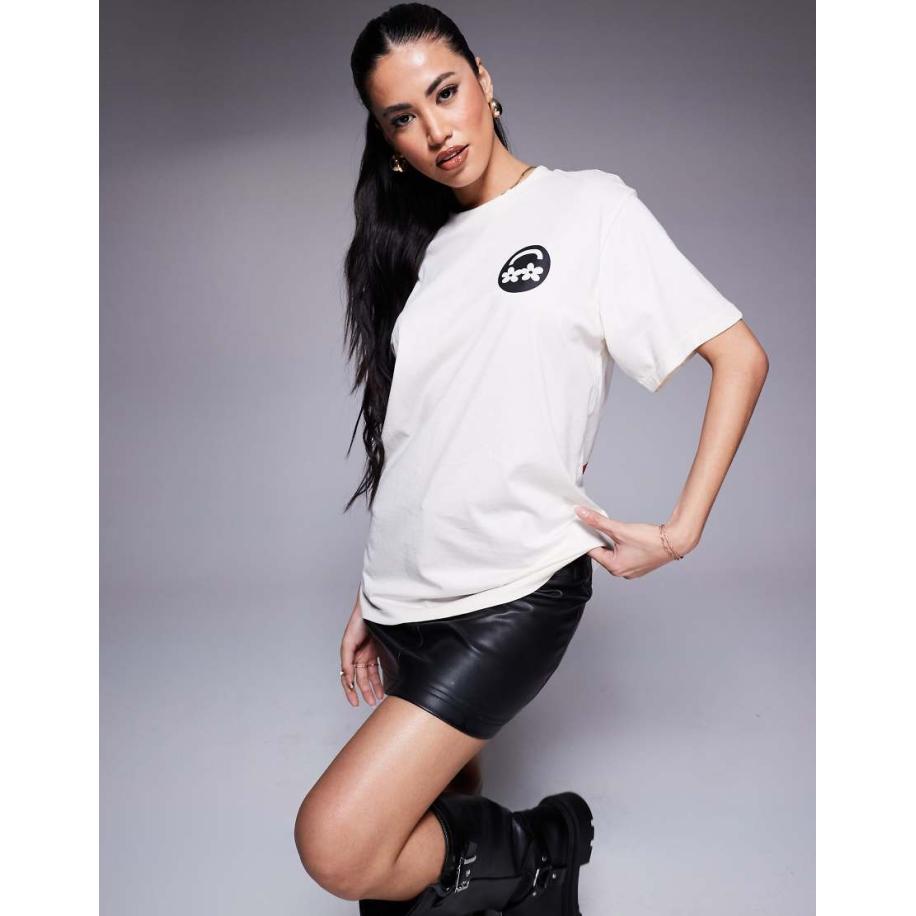 HUGO Blue T-shirt met print op de achterkant in gebroken wit Wit