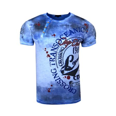 Rusty Neal Rusty Neal Shirt lichtblauw / donkerrood