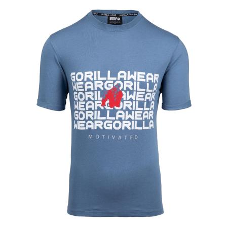 Gorilla Wear Gorilla Wear Shirt Bradley duifblauw / rood / wit