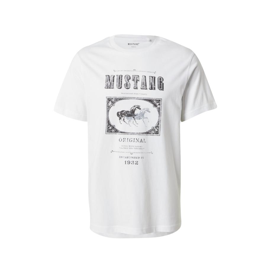Mustang MUSTANG Shirt Akron zwart / wit -