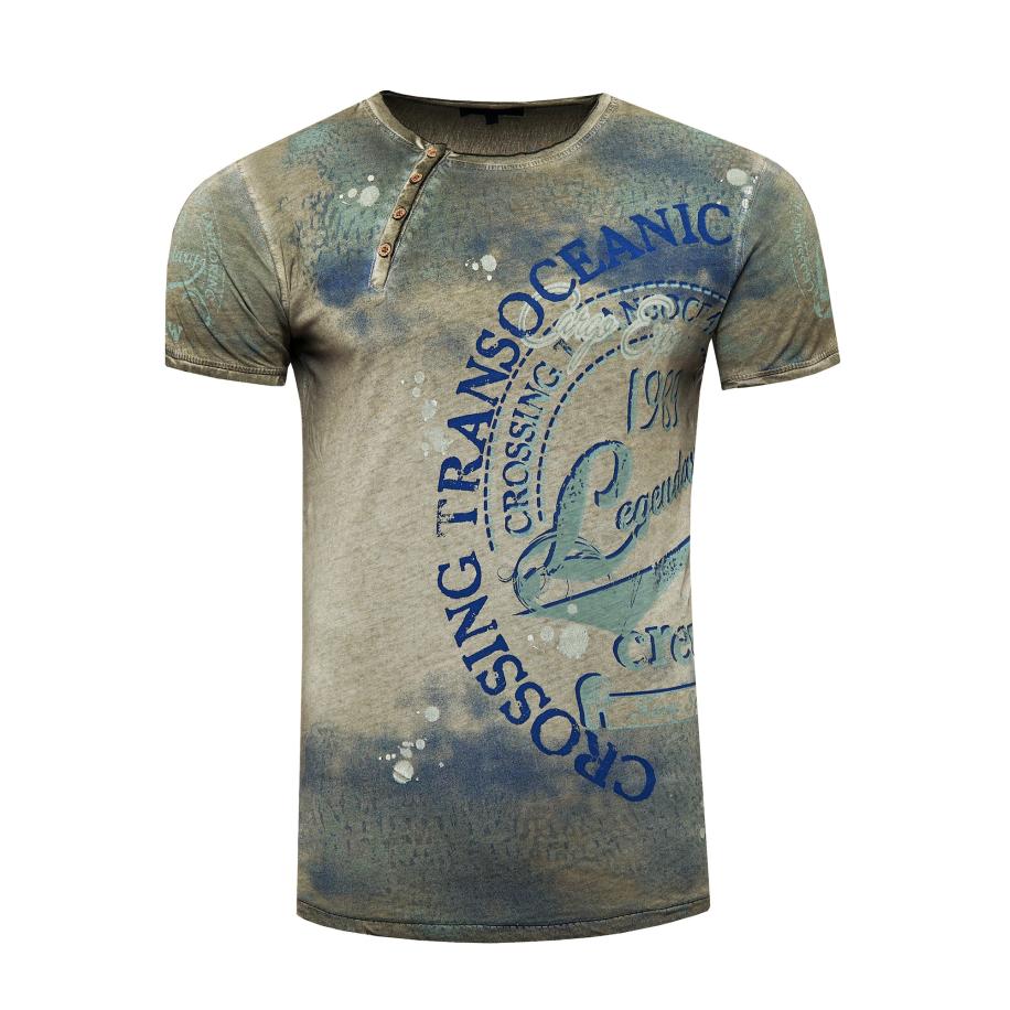 Rusty Neal Rusty Neal Shirt blauw / kaki -