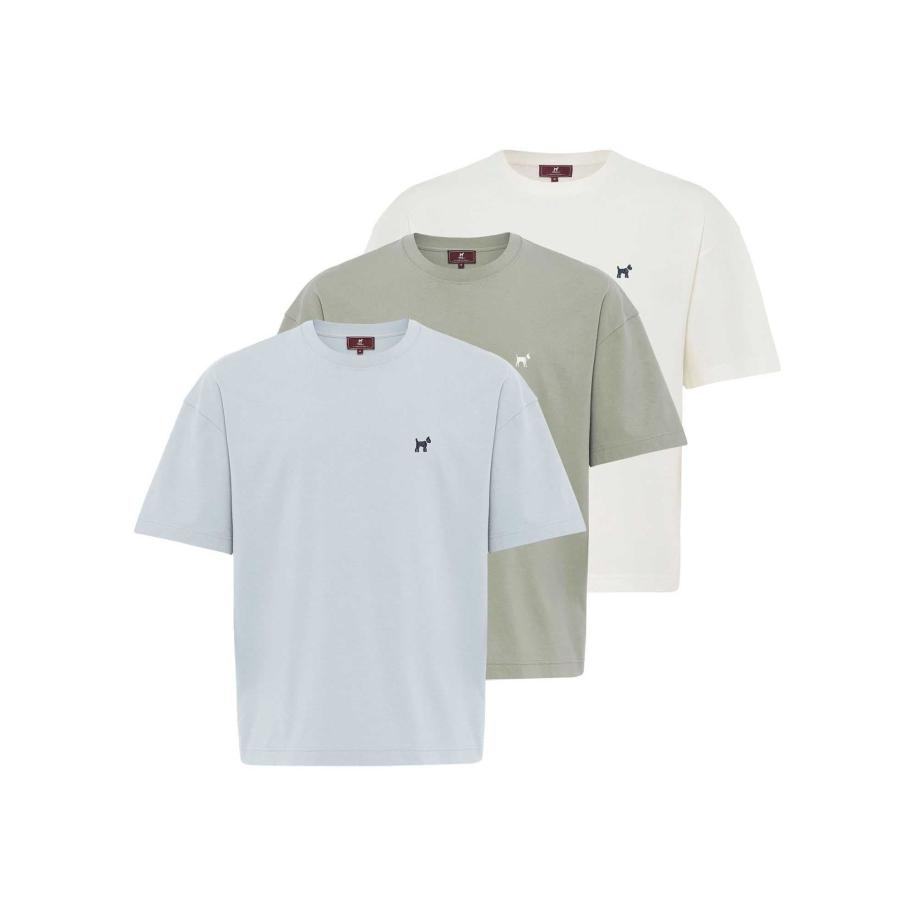 Williot Williot Shirt pastelblauw / grijs / wit -