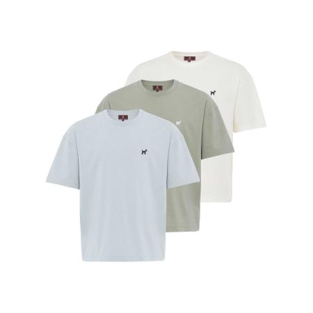 Williot Williot Shirt pastelblauw / grijs / wit