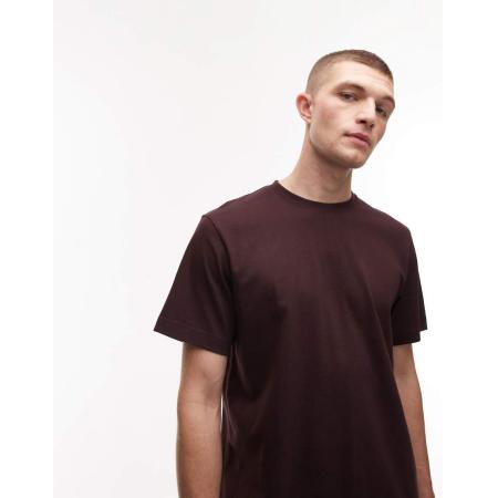 ARKET - T-shirt van zware kwaliteit jersey in bordeauxrood
