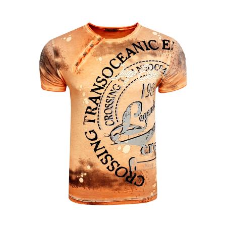 Rusty Neal Rusty Neal Shirt grijs / oranje / zwart