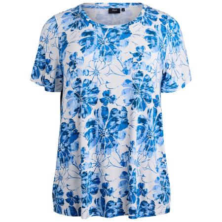 Zizzi Zizzi Shirt Vmalis royal blue/koningsblauw / hemelsblauw / wit