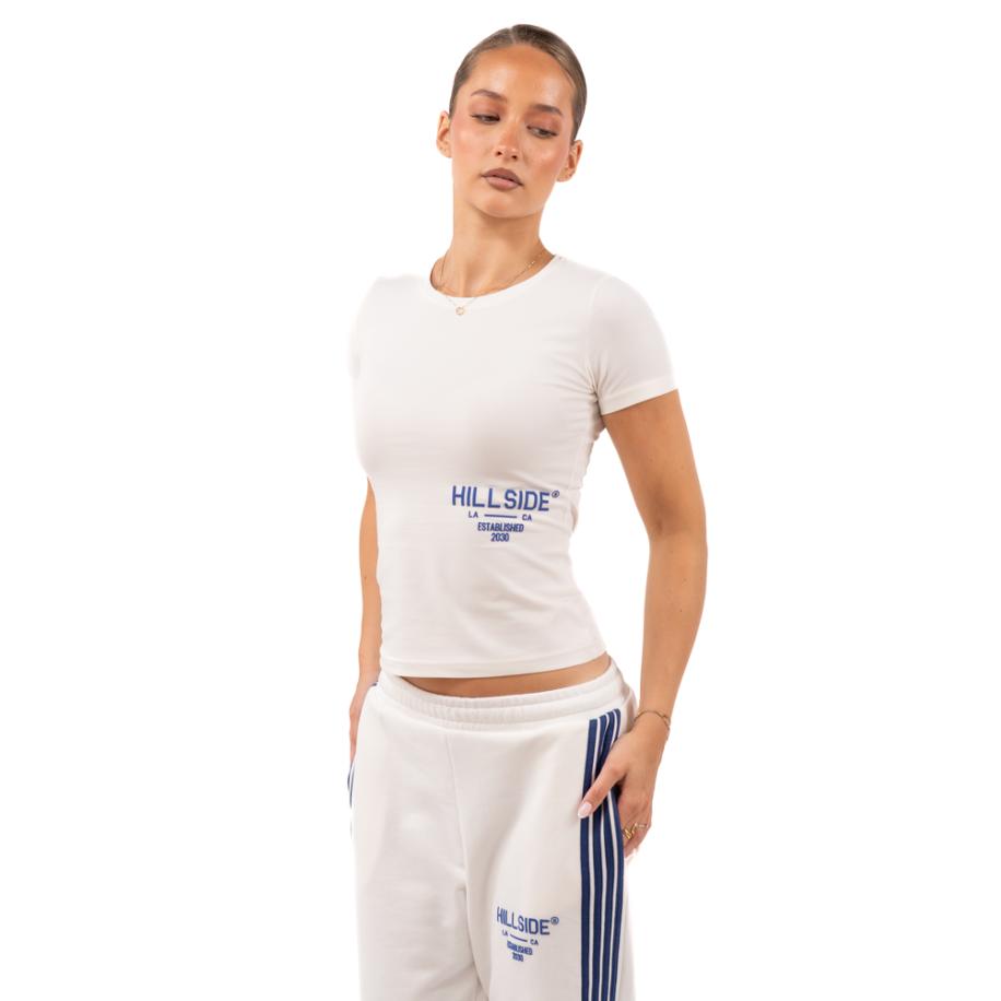 Hillside Cropped T-Shirt Wit