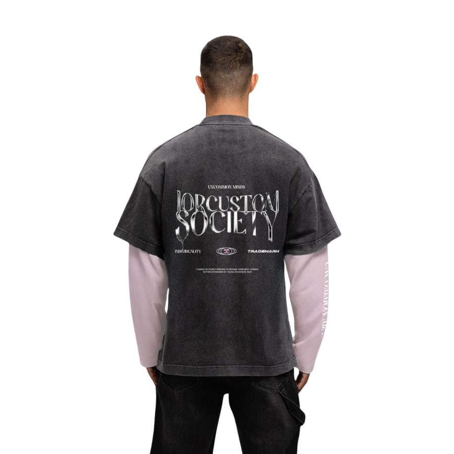 JorCustom UncommonMinds Double Layered T-Shirt Roze