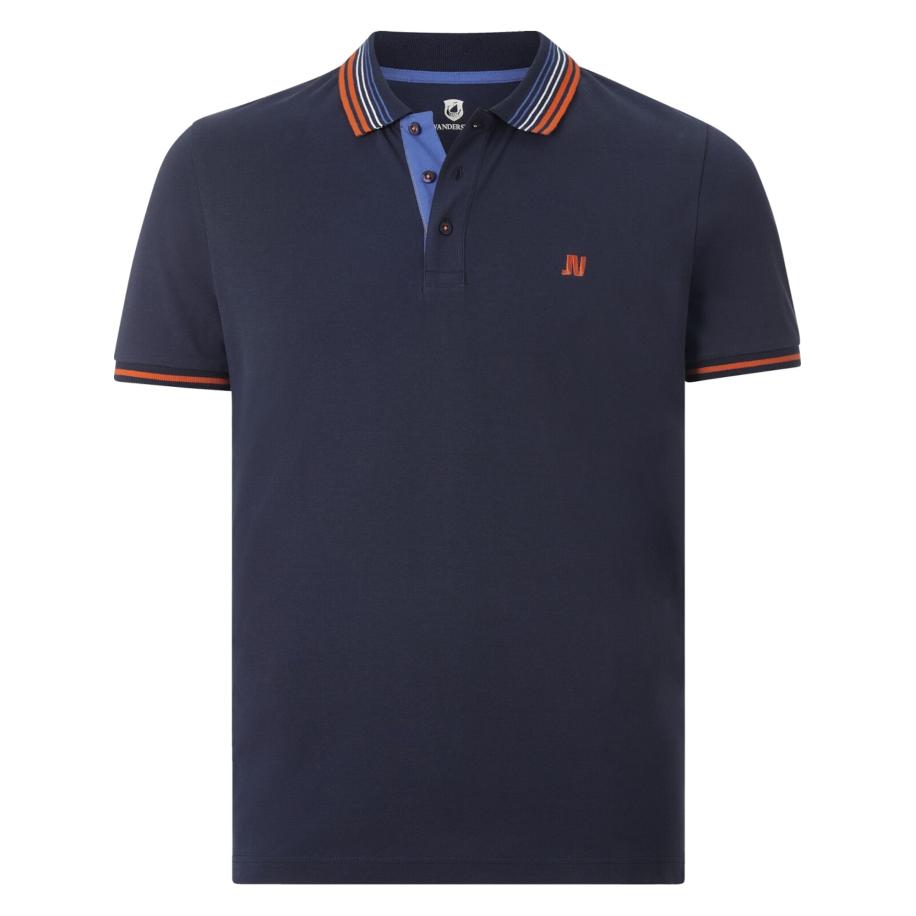 jan vanderstorm Jan Vanderstorm Shirt Volkbert donkerblauw / bloedrood / wit -