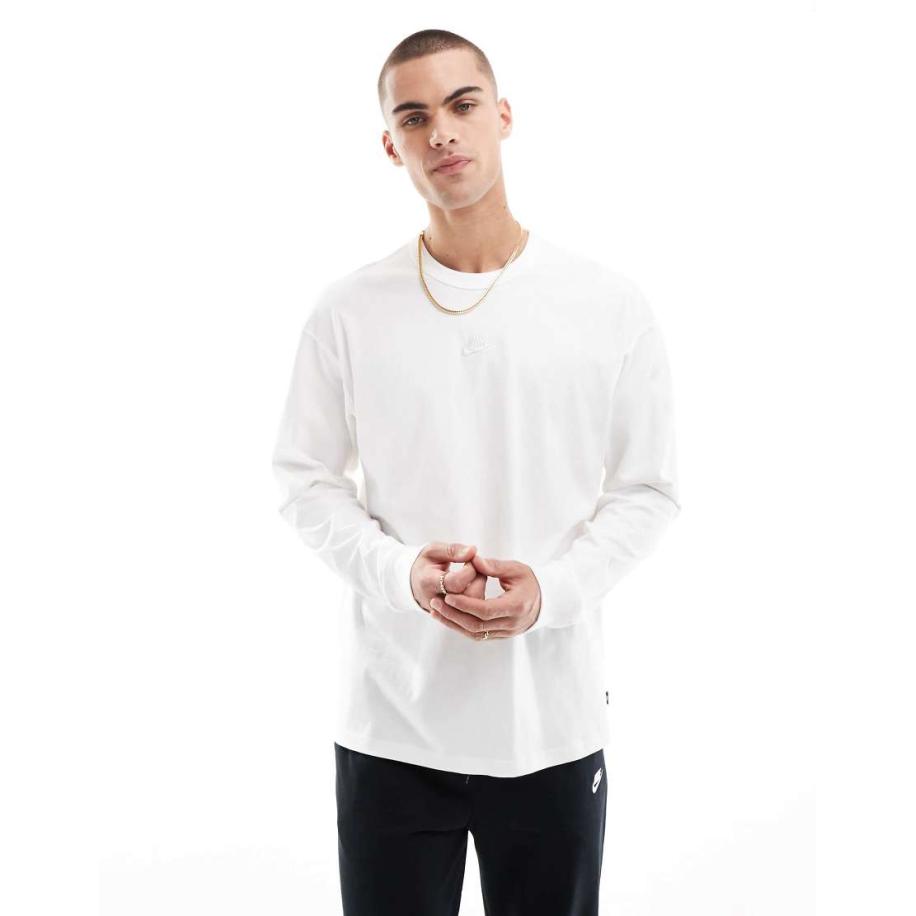 Nike Premium Essentials T-shirt met lange mouwen in wit Wit