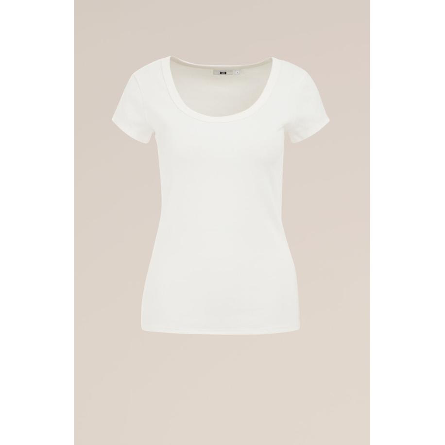 WE Fashion Dames T-shirt met ronde hals - Wit - Katoen - Maat: XXL Wit