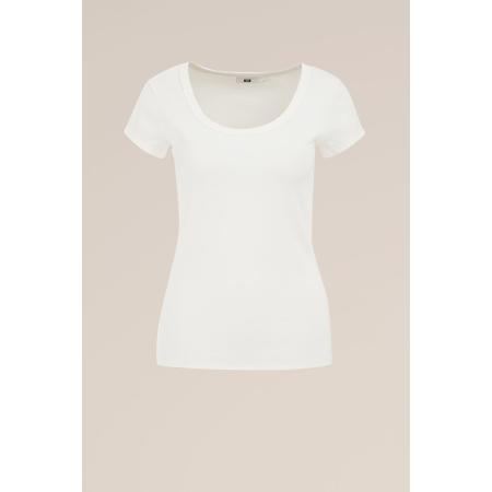 WE Fashion Dames T-shirt met ronde hals - Wit - Katoen - Maat: XXL