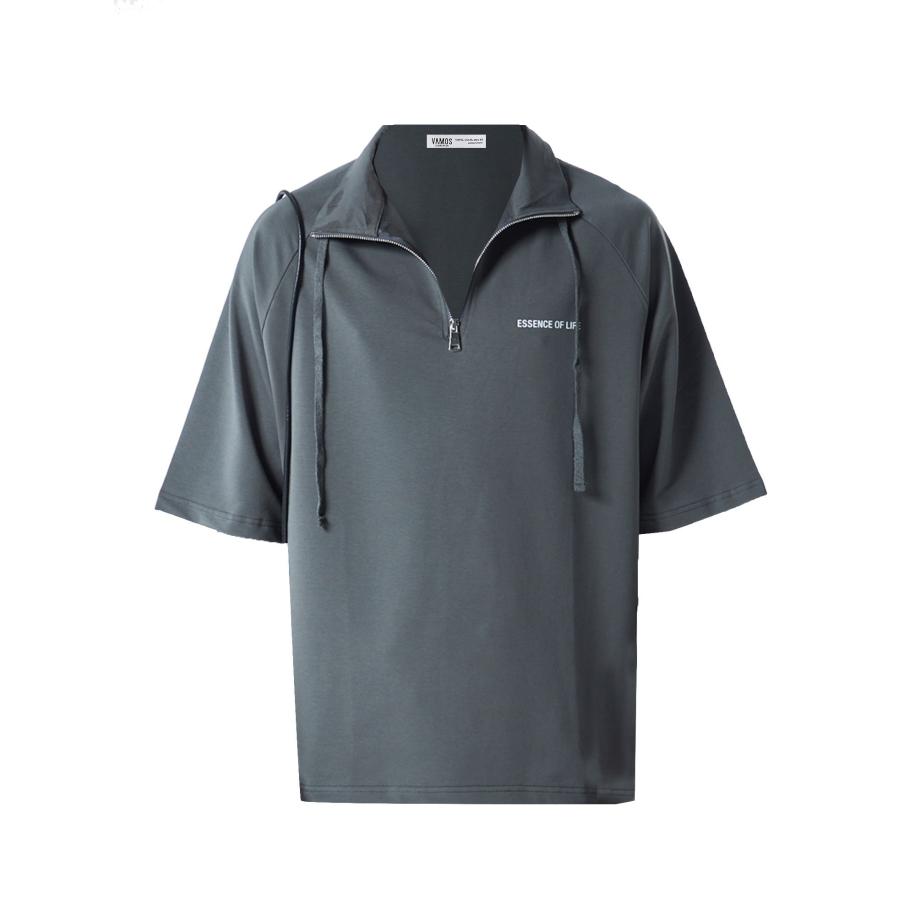 VAMOS CLO VAMOS CLO Shirt donkergrijs / wit -