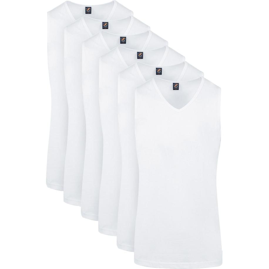 Suitable Viless T-Shirt Mouwloos Wit 6-Pack Wit