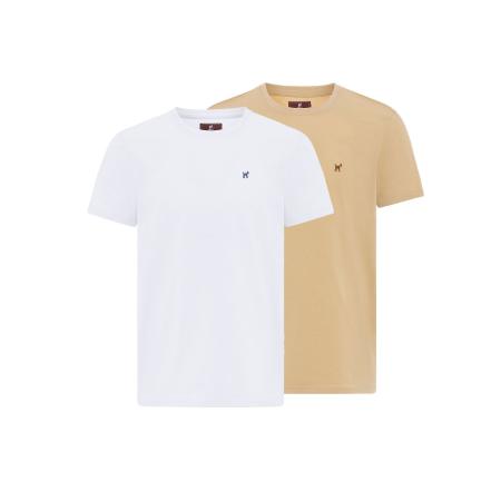 Williot Williot Shirt camel / marine / wit