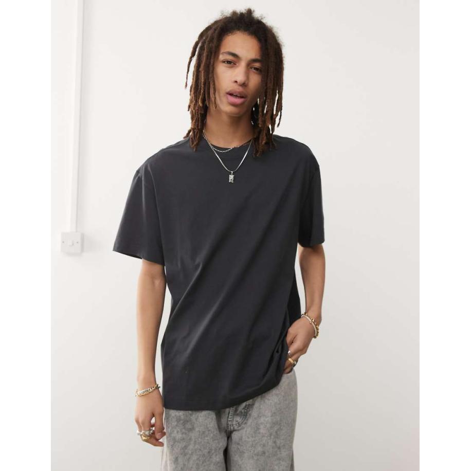 Weekday - Oversized T-shirt in donkergrijs Grijs
