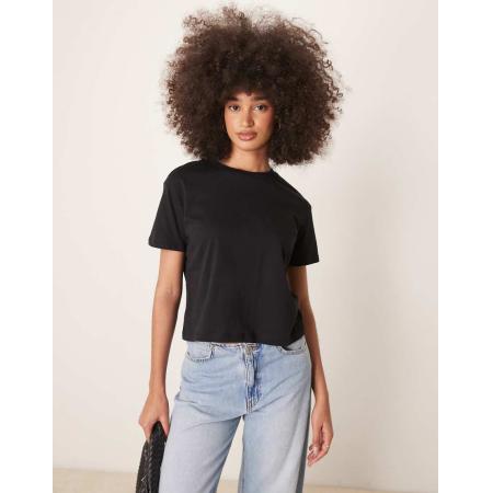 New Look Recht T-shirt in zwart