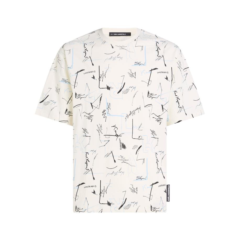 Karl Lagerfeld Karl Lagerfeld Shirt crème / lichtblauw / zwart -
