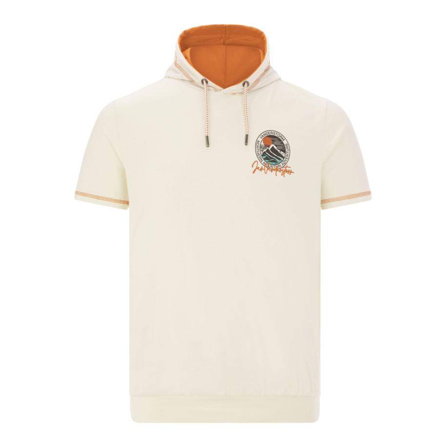Jan Vanderstorm T-Shirt beige, Bedrukt Bruin