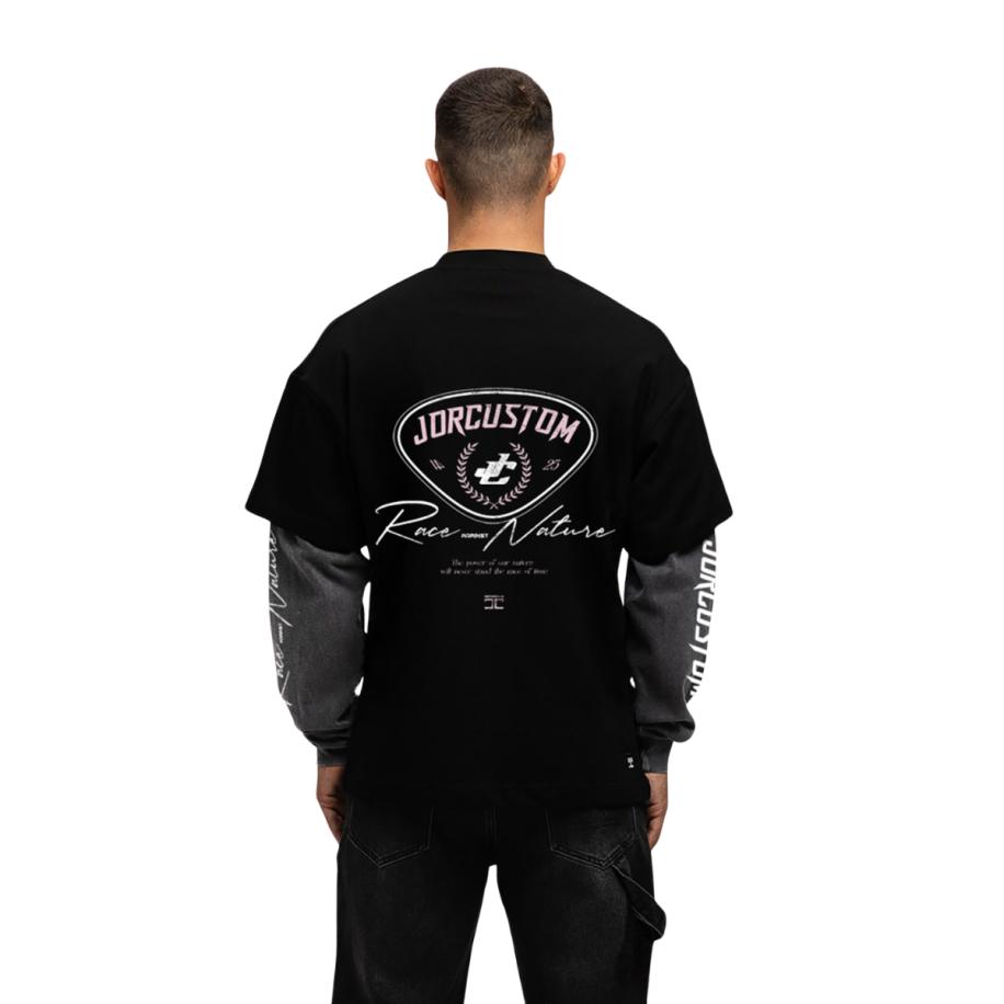 JorCustom RaceAgainstNature Double Layered T-Shirt Zwart