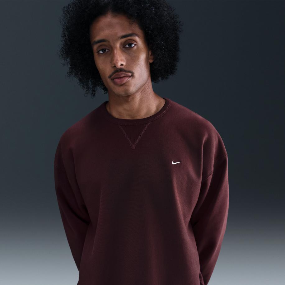 Nike Solo Swoosh fleecetrui met ronde hals voor heren - Rood Rood