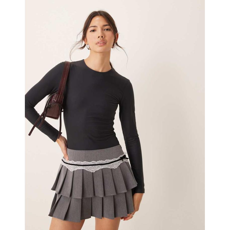 Abercrombie & Fitch Zachte matte body met lange mouwen in zwart Zwart