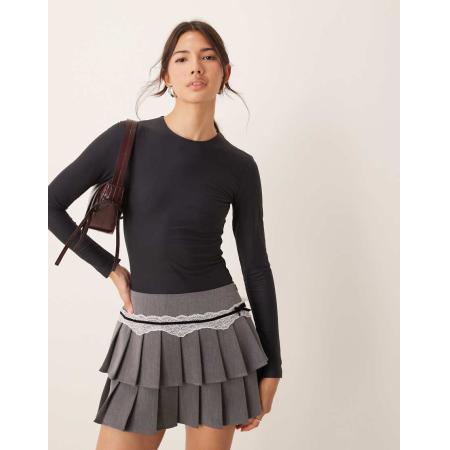 Abercrombie & Fitch Zachte matte body met lange mouwen in zwart