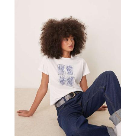 Abercrombie & Fitch T-shirt met korte mouwen en 'cool it'-print in wit