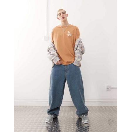 New Era - LA Dodgers - Oversized T-shirt met logo in oranje