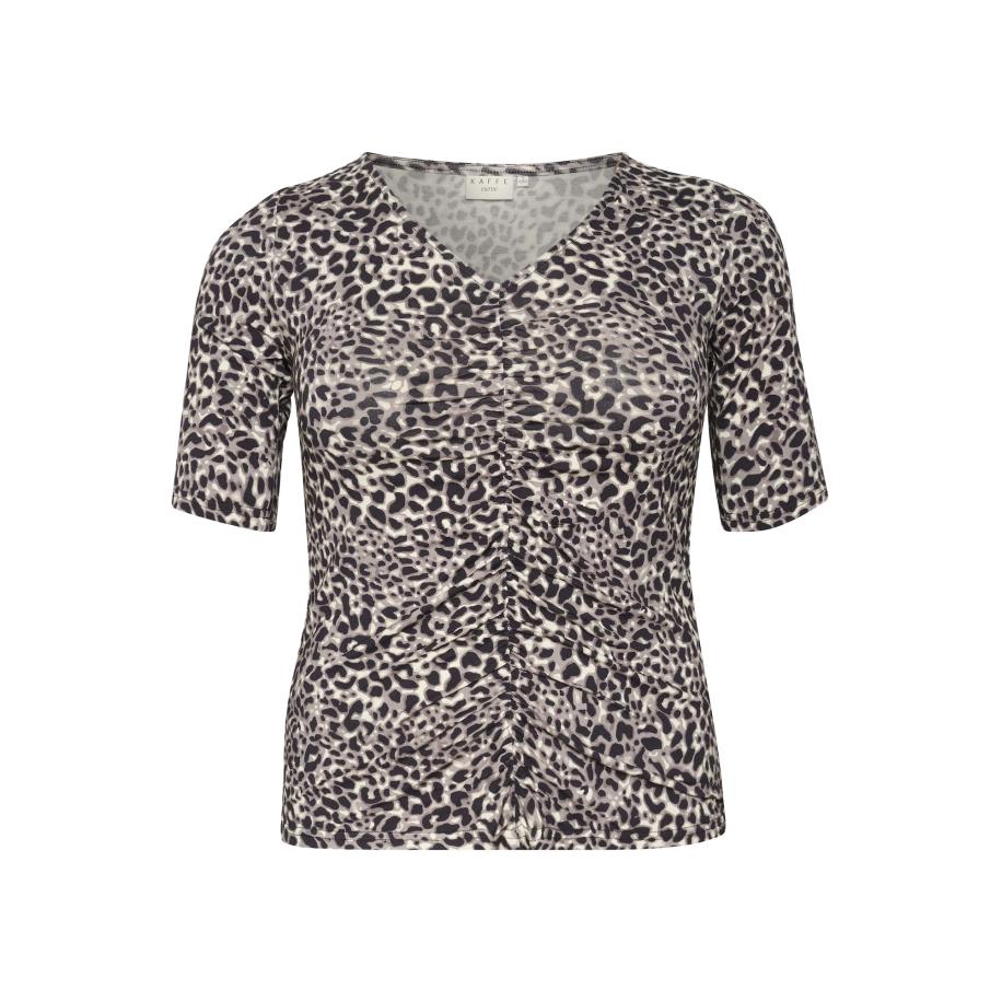 KAFFE CURVE Shirt Sevana beige / kaki / zwart / wit Groen