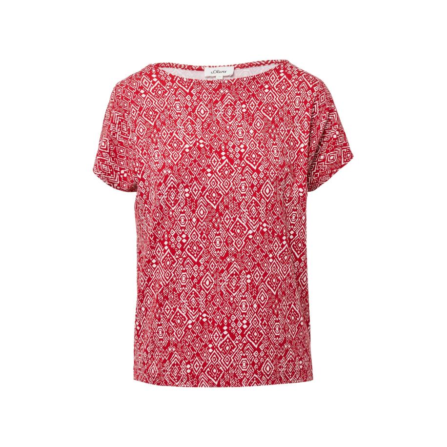 s.Oliver Shirt donkerrood / wit Rood