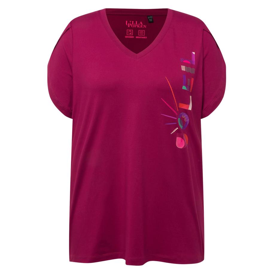 Ulla Popken Ulla Popken Shirt jade groen / donkerlila / pink / bordeaux -